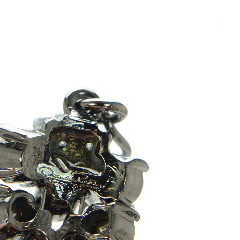 Oscar de la Renta Gunmetal Triple Strand Crystal Coil Choker Necklace - Picture 6 of 8